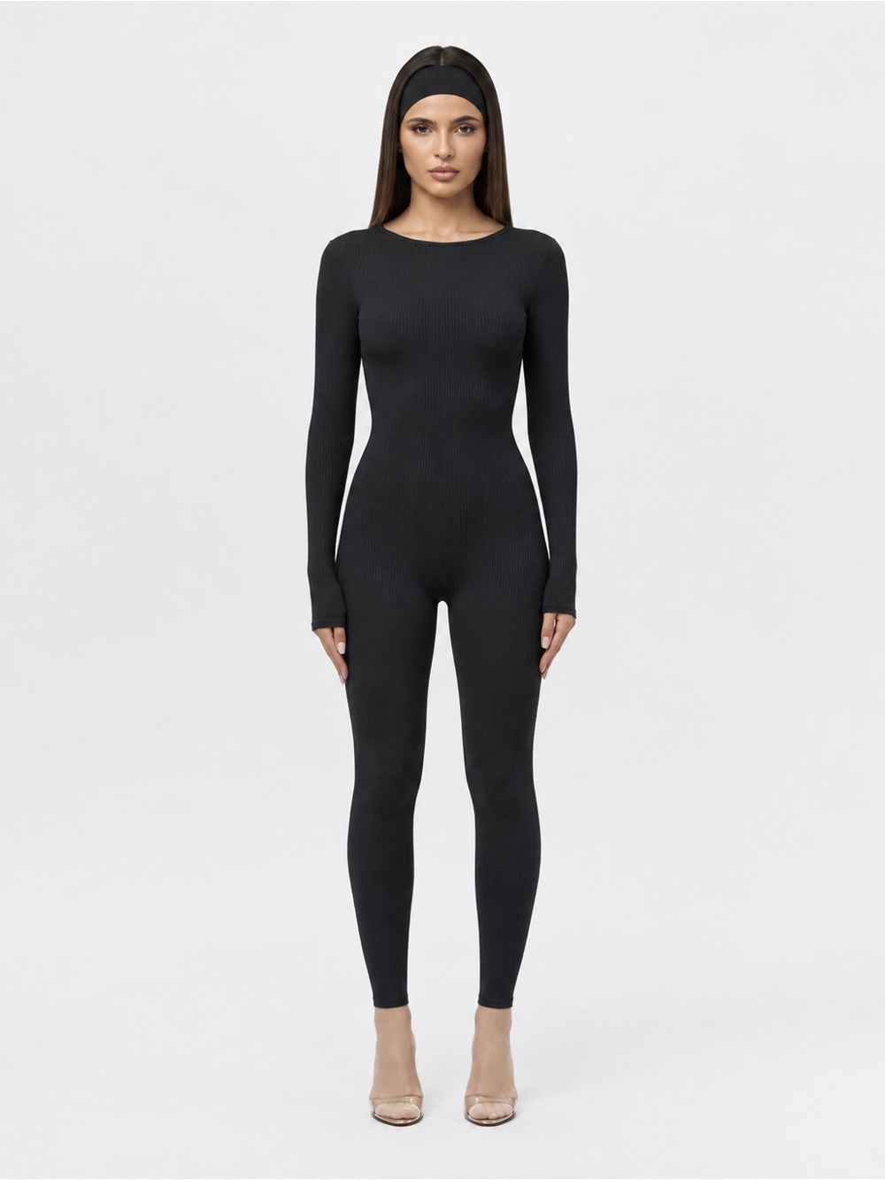 Naked Wardrobe Ribbed Jumpsuit Black